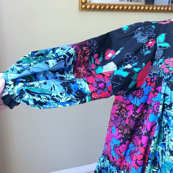 Free People Cotton Floral Print Loose Fit Mini Dress - Picture 3 of 10